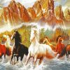 Horses Running Through The River Paint By Numbers