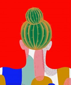 Illustration Cactus Girl Paint By Numbers