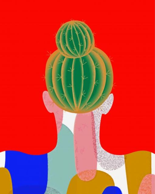 Illustration Cactus Girl Paint By Numbers