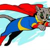 Illustration Superhero Cat Paint By Numbers