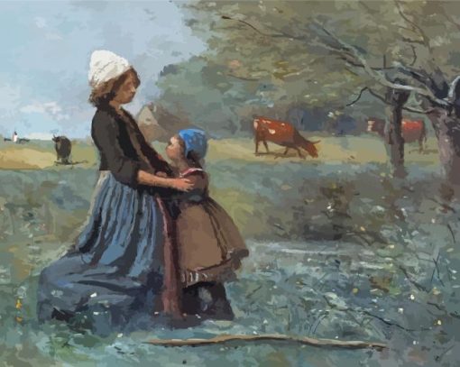 Jean Baptiste Camille Corot Les Deux Soeurs Paint By Numbers