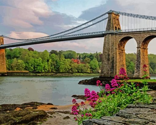 Menai Bridge Wales Paint By Numbers