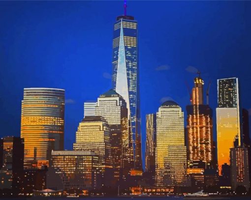 One World Trade Center At Night Paint By Numbers