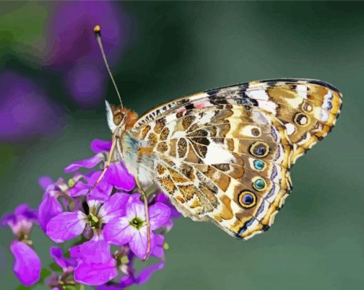 Painted Lady Insect Paint By Numbers