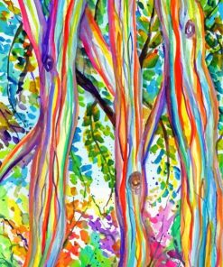 Rainbow Eucalyptus Tree Art Paint By Numbers