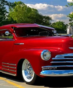 Red 48 Chevy Fleetline Car Paint By Numbers