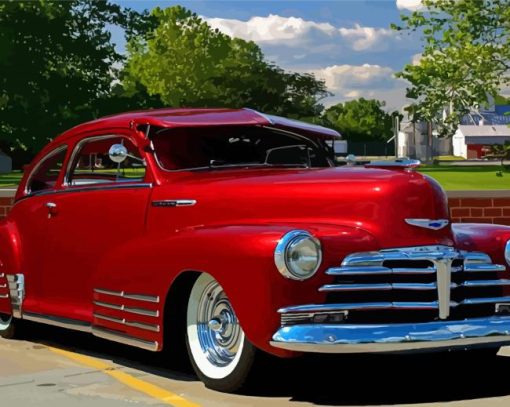 Red 48 Chevy Fleetline Car Paint By Numbers