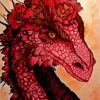 Red Flower Dragon Paint By Numbers