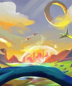 Science Fiction Landscape Paint By Numbers