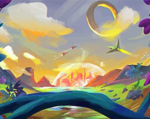 Science Fiction Landscape Paint By Numbers