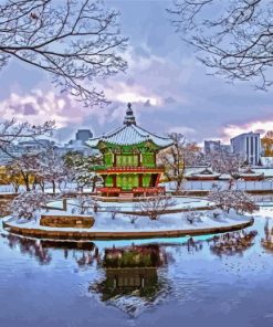 Seoul Korea Winter Paint By Numbers