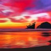 Ship Wrecked Sunset Paint By Numbers