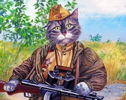 Soldier Army Cat Paint By Numbers