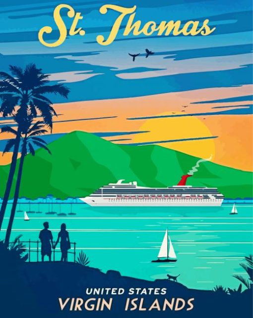 ST Thomas US Virgin Islands Poster Paint By Numbers