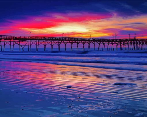 Sunset At Ocean Isle Beach Paint By Numbers