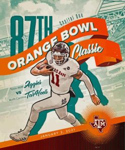 Texas A M Orange Bowl Poster Paint By Numbers