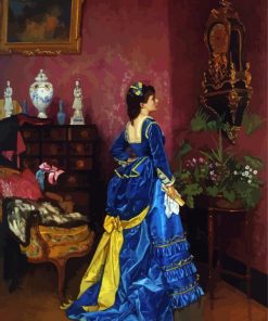 The Blue Dress By Auguste Toulmouche Paint By Numbers