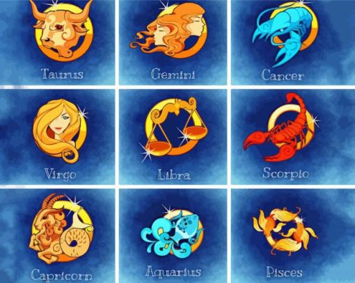 The Twelve Zodiac Signs Paint By Numbers