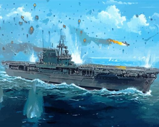 USS Lexington The Blue Ghost Paint By Numbers