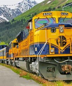 Winter Alaska Railroad Train Paint By Numbers