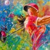 Abstract Colorful Golf Lady Paint By Numbers