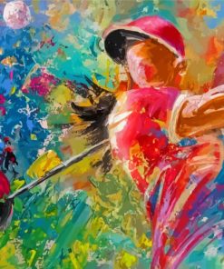 Abstract Colorful Golf Lady Paint By Numbers