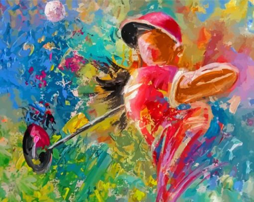 Abstract Colorful Golf Lady Paint By Numbers