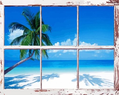 Aesthetic Window Beach Paint By Numbers