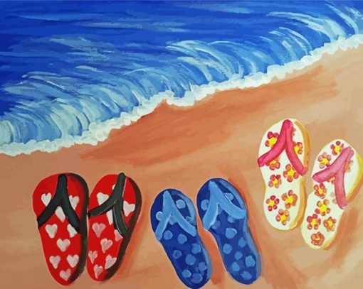 Aesthetic Flip Flop Beach Paint By Numbers