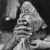 Black And White Old Laughing Lady Paint By Numbers