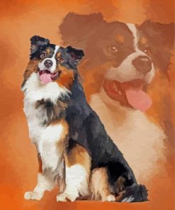 Black Tri Australian Shepherd Art Paint By Numbers