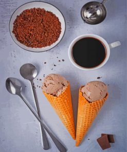 Coffee Chocolate Ice Cream Cone Paint By Numbers