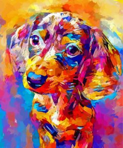 Colorful Dachshund Miniature Art Paint By Number Paint By Numbers