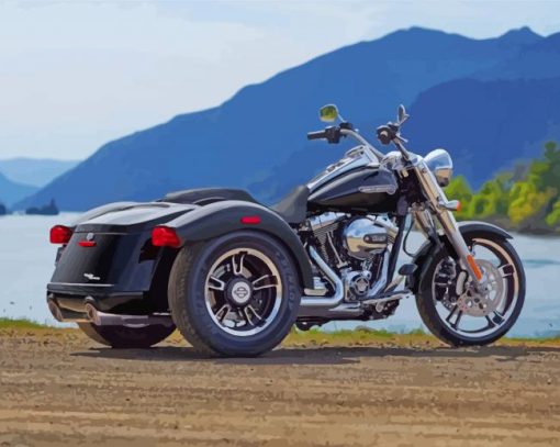 Cool Three Wheeler Harley Davidson Paint By Numbers