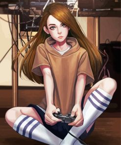 Cute Gamer Girl Paint By Numbers