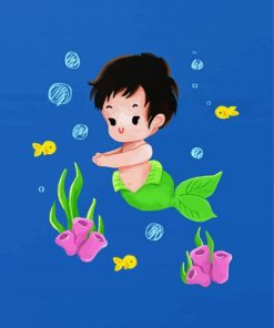 Cute Baby Mermaid Paint By Numbers