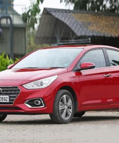 Dark Red Hyundai Verna Car Paint By Numbers