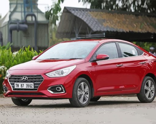 Dark Red Hyundai Verna Car Paint By Numbers