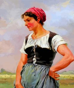 Farm Lady Wearing Bodice Paint By Numbers