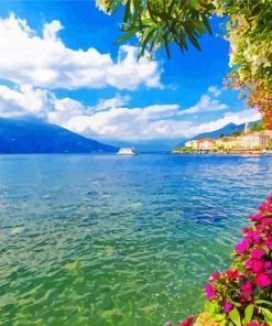 Flowers On The Lakeside Of Bellagio Province Of Como Paint By Numbers