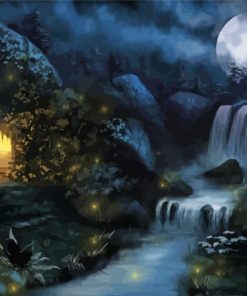 Magical Woods At Night Paint By Numbers