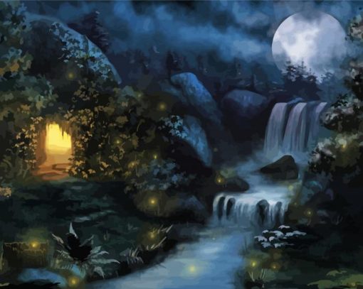 Magical Woods At Night Paint By Numbers