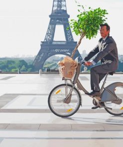 Man Biking In France Paint By Numbers