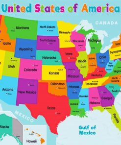 Map Of America Paint By Numbers