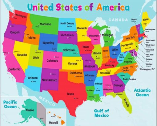 Map Of America Paint By Numbers