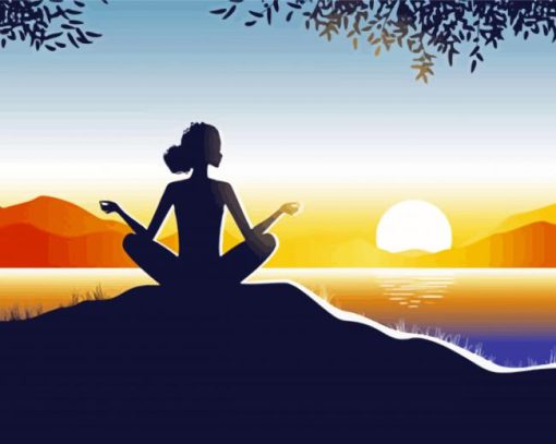 Meditation Beach Silhouette Paint By Numbers