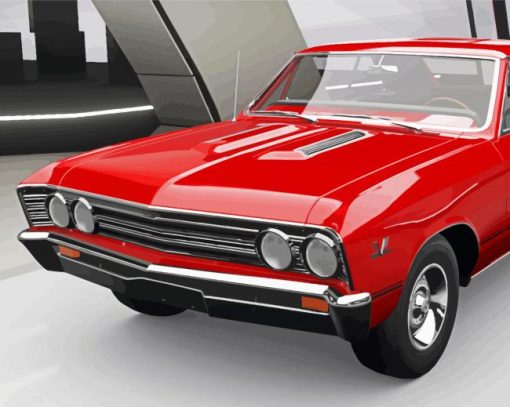 Red 67 Chevelle Classic Car Paint By Numbers