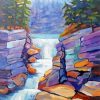 Rocky Mountain Waterfall Paint By Numbers