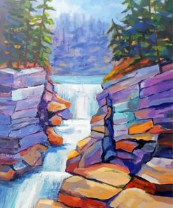 Rocky Mountain Waterfall Paint By Numbers