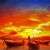 Sunset With Boats Paint By Numbers